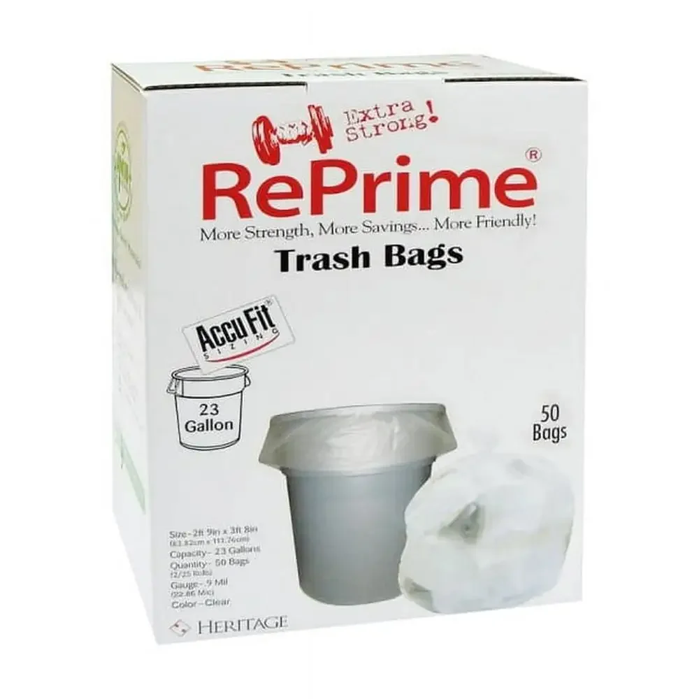 

Accufit Clear Can Liners 23 Gal 0.9 Mil Box Of 50 Tear & Puncture Resistant Designed Rubbermaid 23 Gal Waste Containers Strong