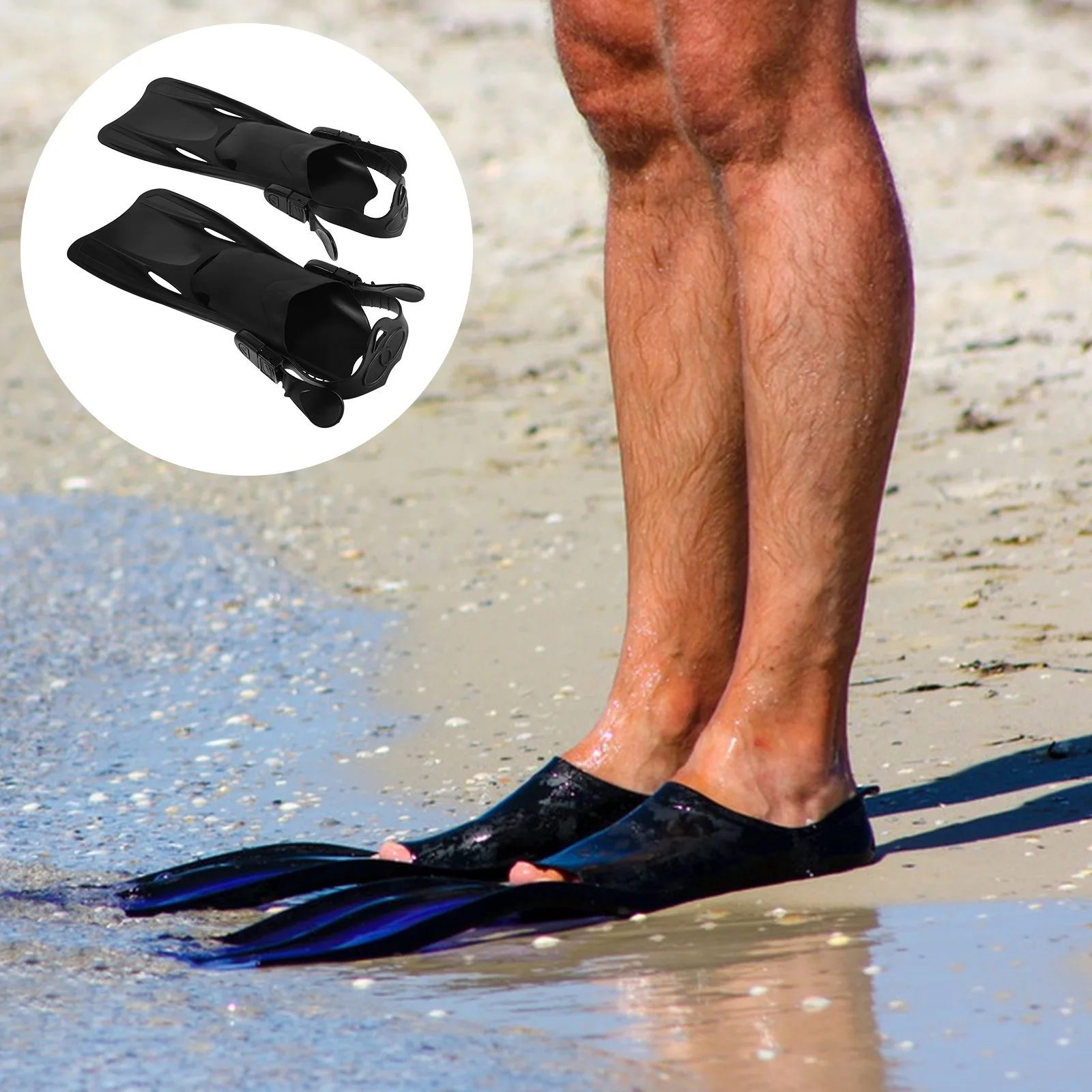 

Flippers Fins Diving for Men Mermaid Snorkeling Body Surfing Black Travel Swimming Child