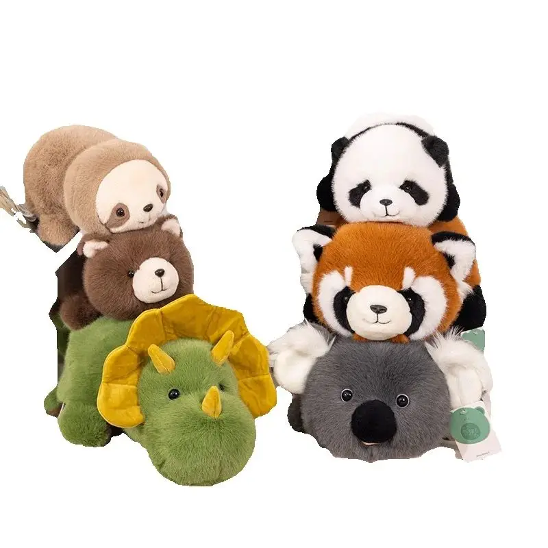 30/45cm Anime Panda Dinosaur Koala Raccoon Bear Sloth Doll Toys Cute Plush Toy Creative Transformation Birthday Christmas Gift