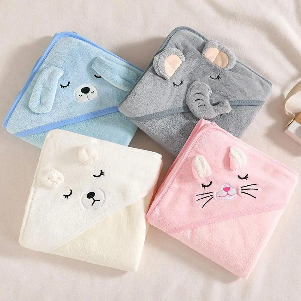 طفل البشكير الرضع منشفة استحمام صبي فتاة البطانيات قماط مع غطاء محرك السيارة الكرتون المرجان الصوف منشفة بطانية الوليد الاطفال الفراش #3