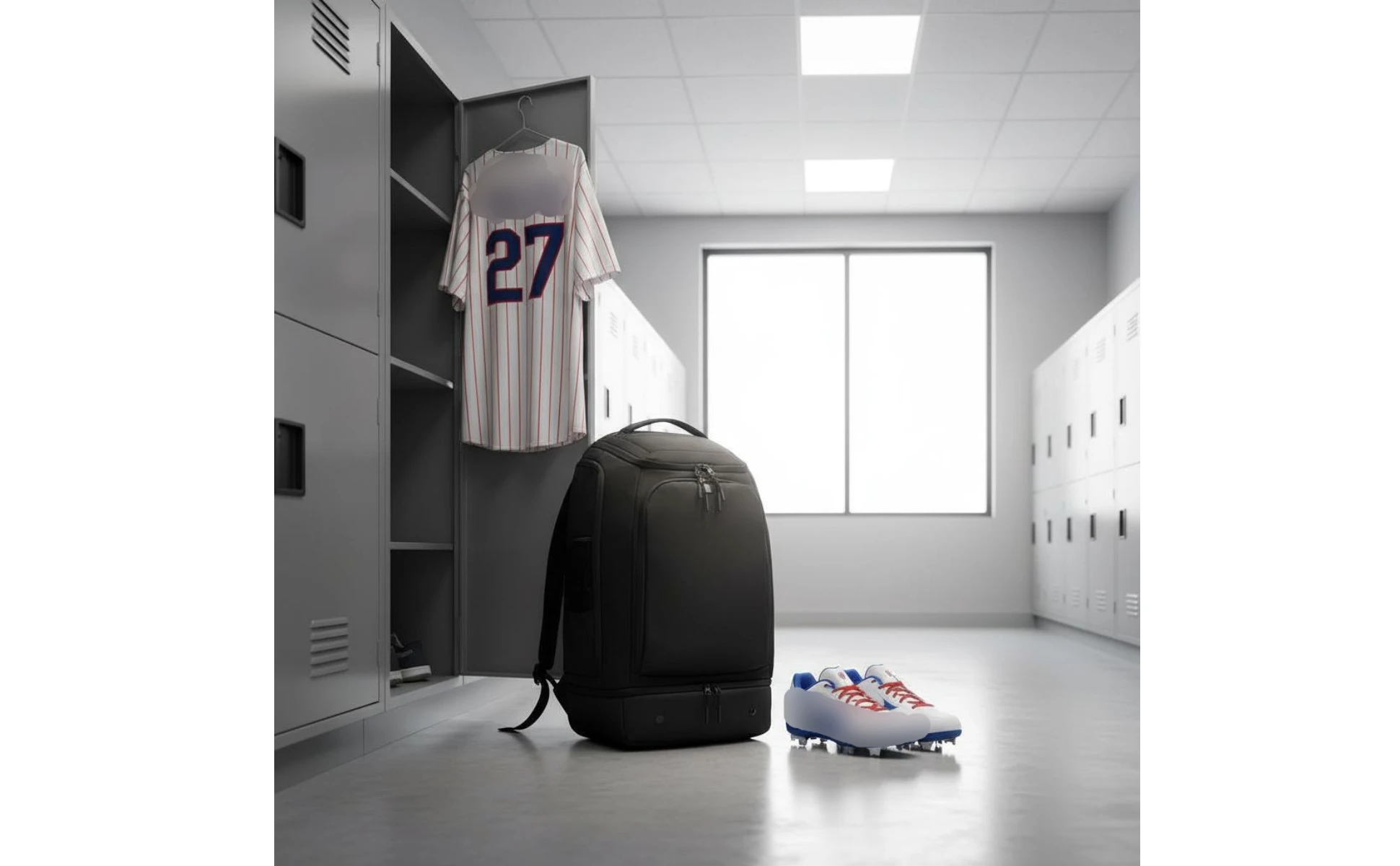 Baseball Equipment Backpack Custom Embroidery Softball Equipment Backpack Bat Sleeve Pack Vented Storage Wet Dry Separation