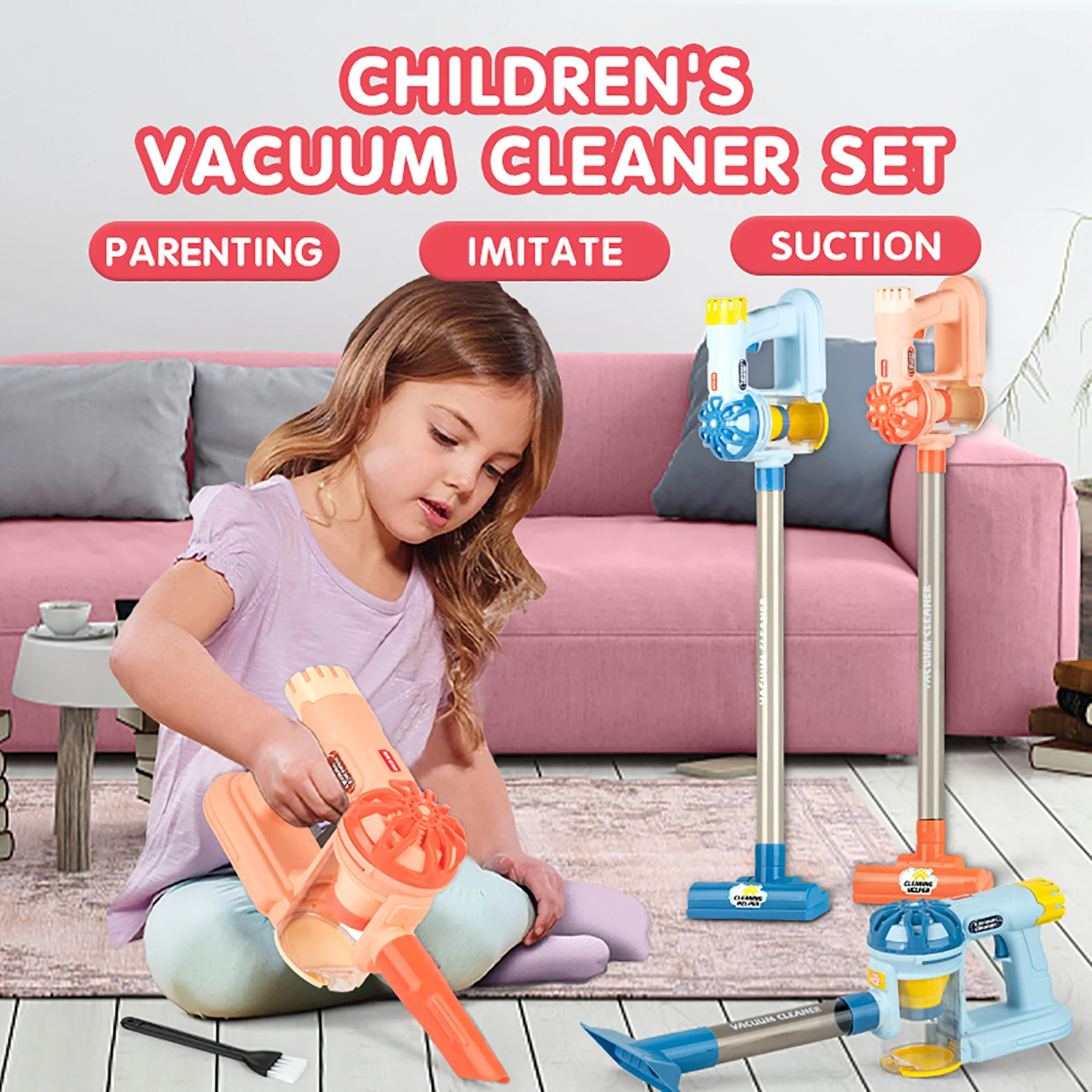 Children\'s Electric Mini Vacuum Cleaner Toy Simulation Housework Dust Catcher for Kids Birthday Gifts Educational Pretend Toys