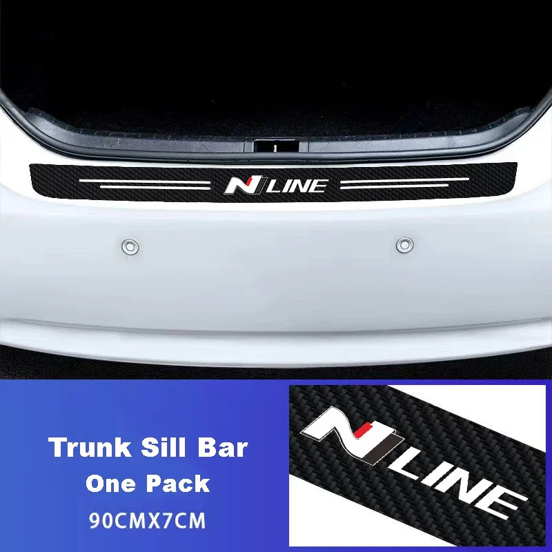 Auto Carbon Fiber Decals Stickers Car Door Threshold Scuff For Hyundai N LINE I30 I20 Sonata Accent Elantra