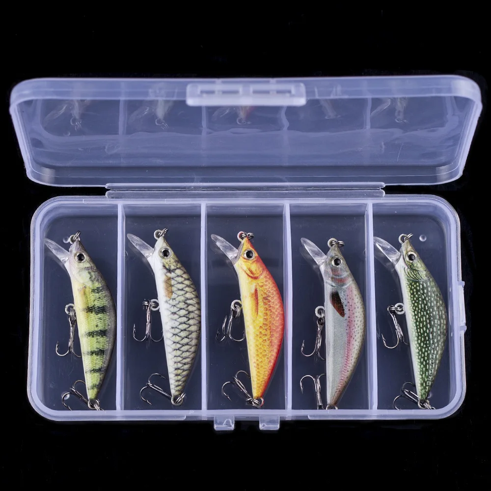 

HERCULES Minnow Baits 5.5cm 5.5g Fishing Lure Box of 5PCS Wobble Hard Bait Crankbait Fresh Water Minnow Fishing Tackle ﻿