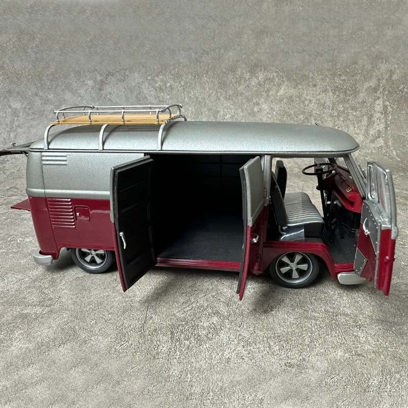 Schuco 1:18 VW  T1b Bus Lowrider  van Alloy Open door car model collection  Birthday gift static display model