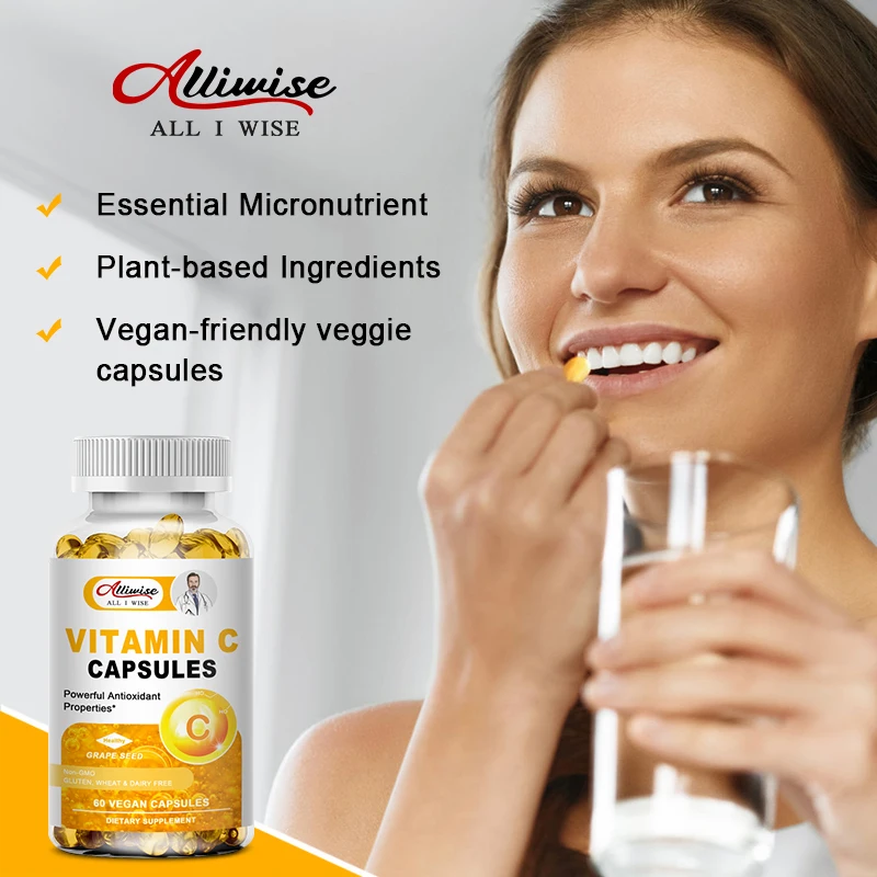 

Alliwise Vitamin C Capsules for Skin Health Strong Antioxidant Collagen Booster Magnesium Skin whitening,Immune Support