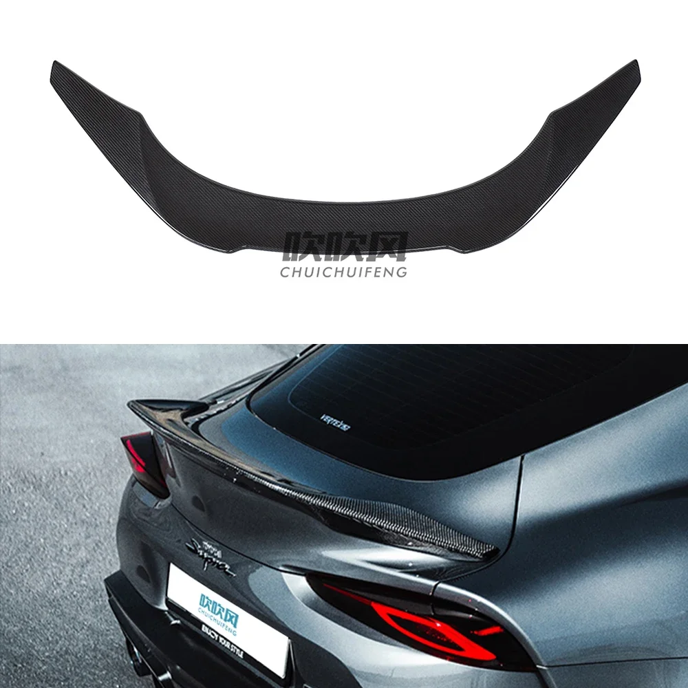 For Toyota Bull Demon Supra A90 2019-2022 TRD Style True Dry Carbon Fiber Rear Spoiler Tail Wing Body Kits Trim Fixed Wing 2