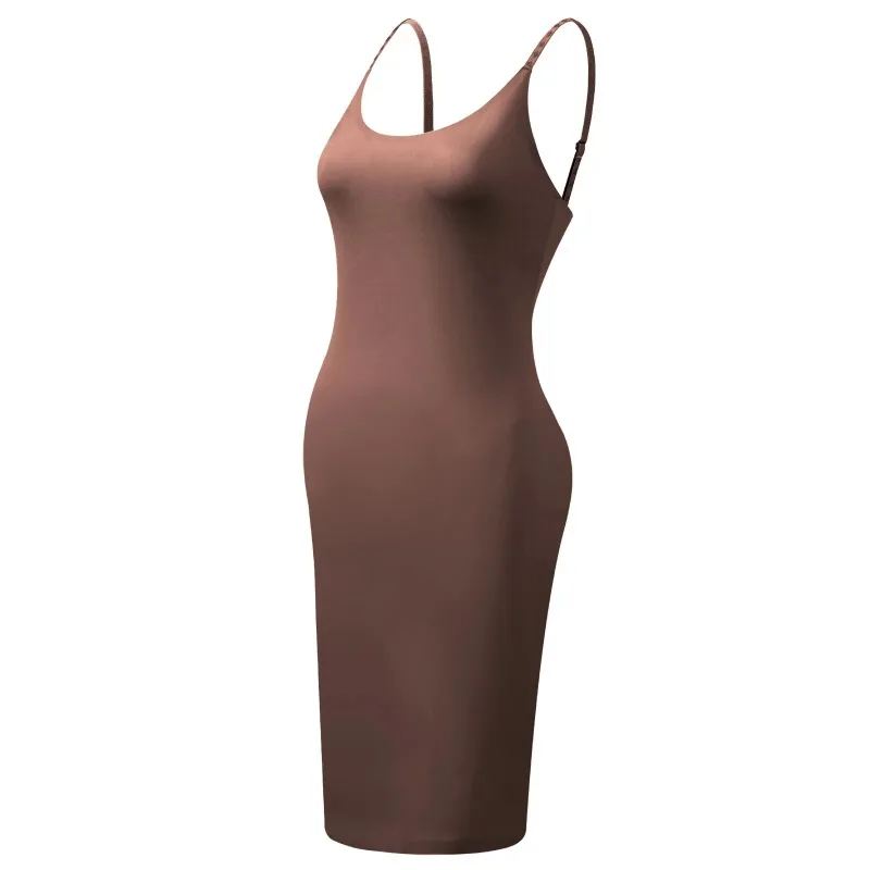 Shapewear Sottovesti sotto i vestiti Slip per il corpo Shaper per il corpo Controllo della pancia O-Collo Strap Slip Dimagrante Senza cuciture Cami Slip Abito interno