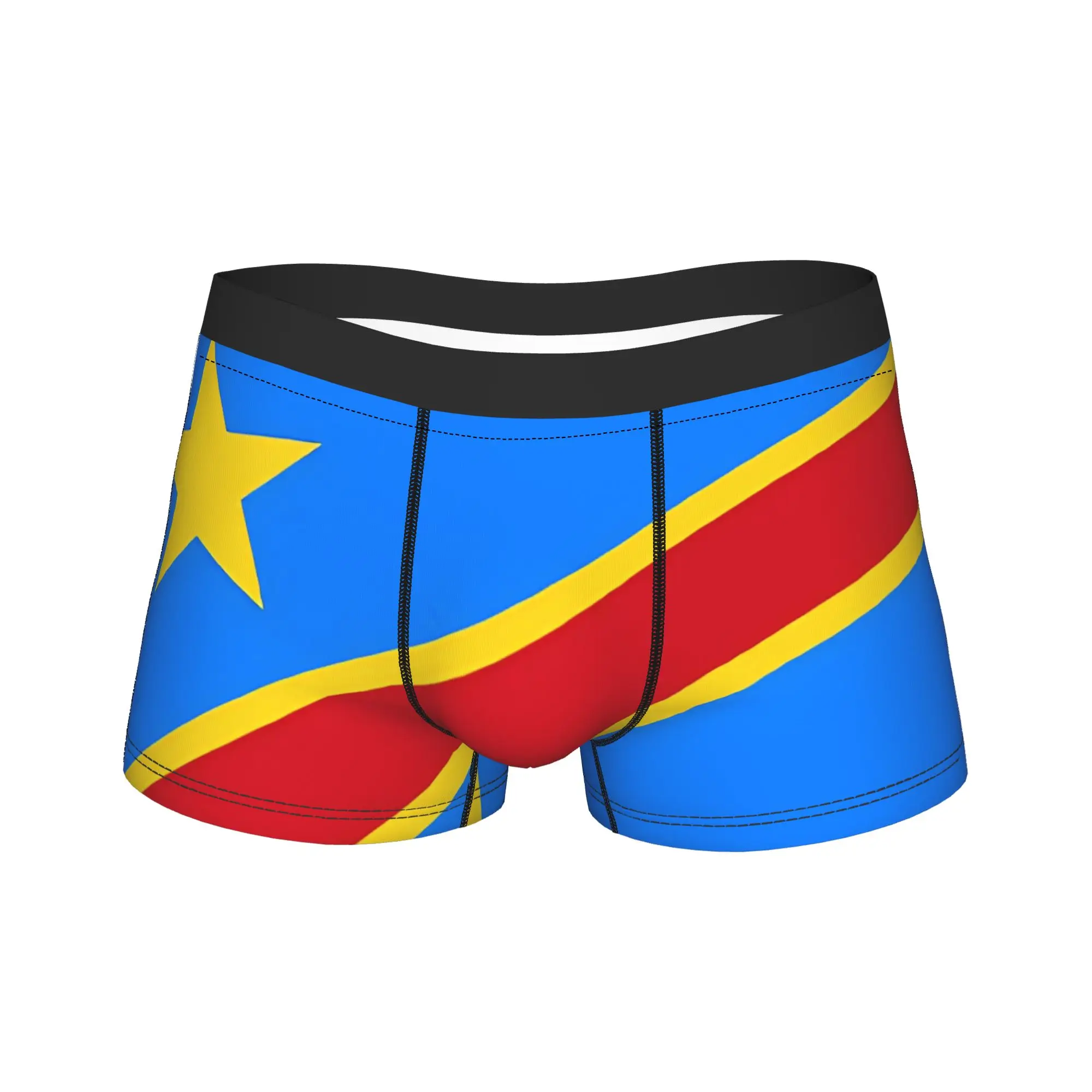Democratic Republic Of The Congo National Flag Full Colour Shorts Briefs  Underwear Male Soft Trend Boxer Shorts Underpants