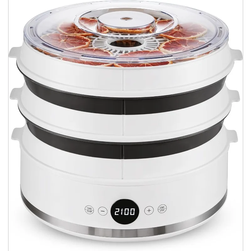 EFD329WD Digital Food Dehydrator with 5 BPA Free SlimStore® Collapsible Trays for Compact Storage, Adjustable Timer