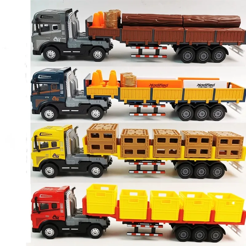 1: 50 alloy engineering trailer model,simulation of sound and light transport vehicle toys,flat transport vehicles,wholesale