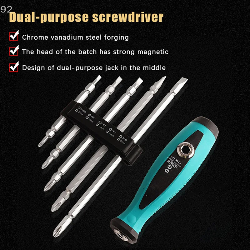Comprehensive Magnetic Screwdriver Kit with Phillips and Flathead for Hand Fixing Tasks