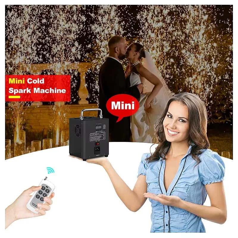 Portable Mini Cold Spark Machine with DMX Machine for Wedding Event 350W Cold Pyro Spark Wireless Remote Control