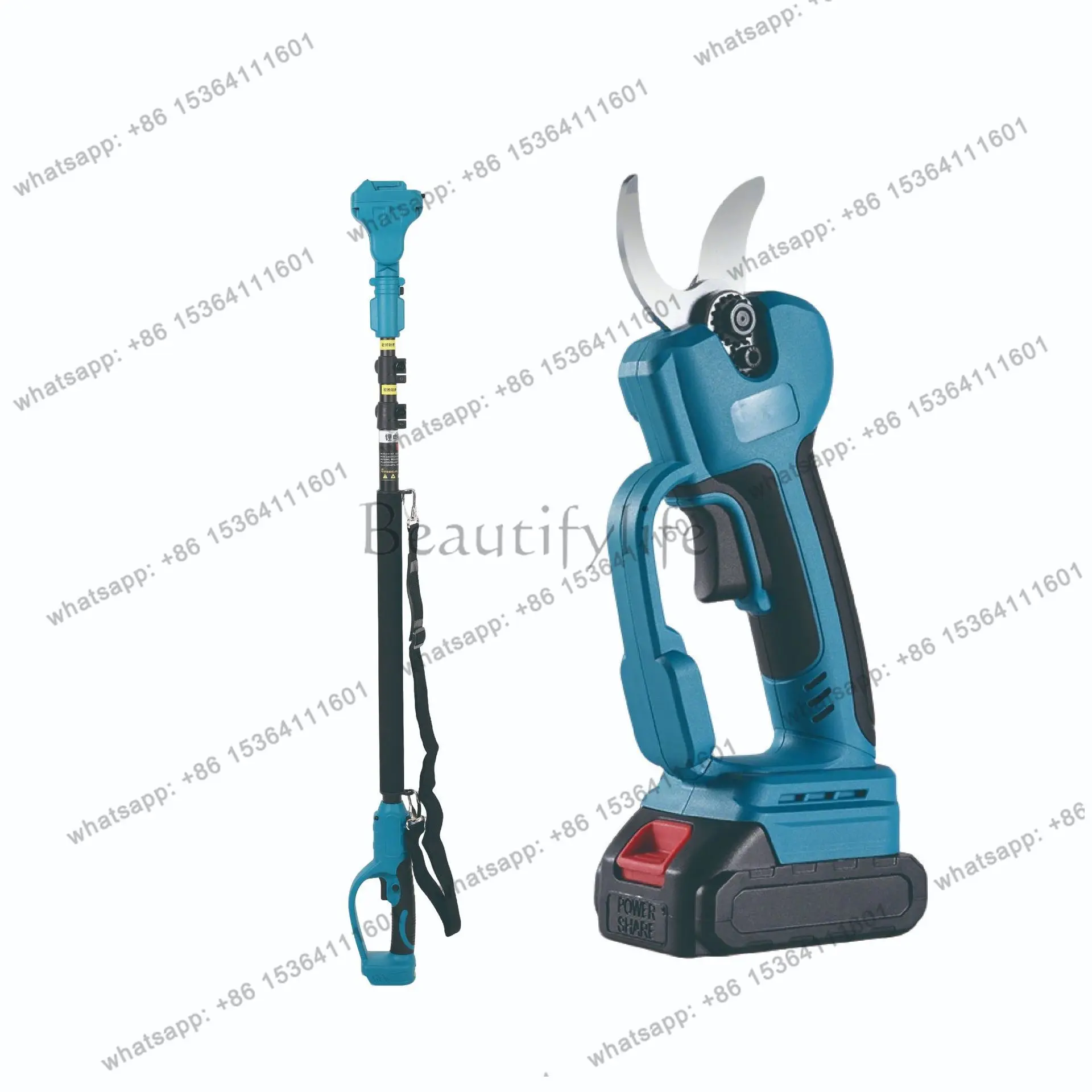 40Mm garden pruning extension fruit tree charging handheld branch shears 2 gears adjustment count