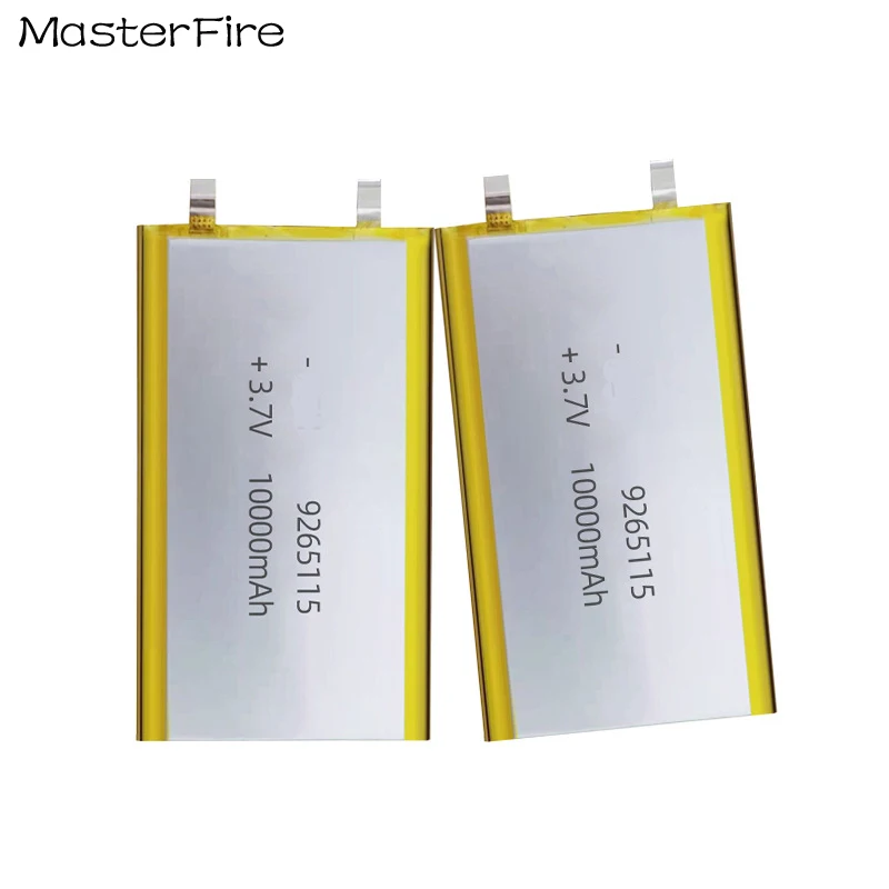 2pcs/lot 3.7V 10000mah Rechargeable Lithium Polymer Battery 9265115 for POS Power Bank Bluetooth Stereo 3D Sunglasses Batteries