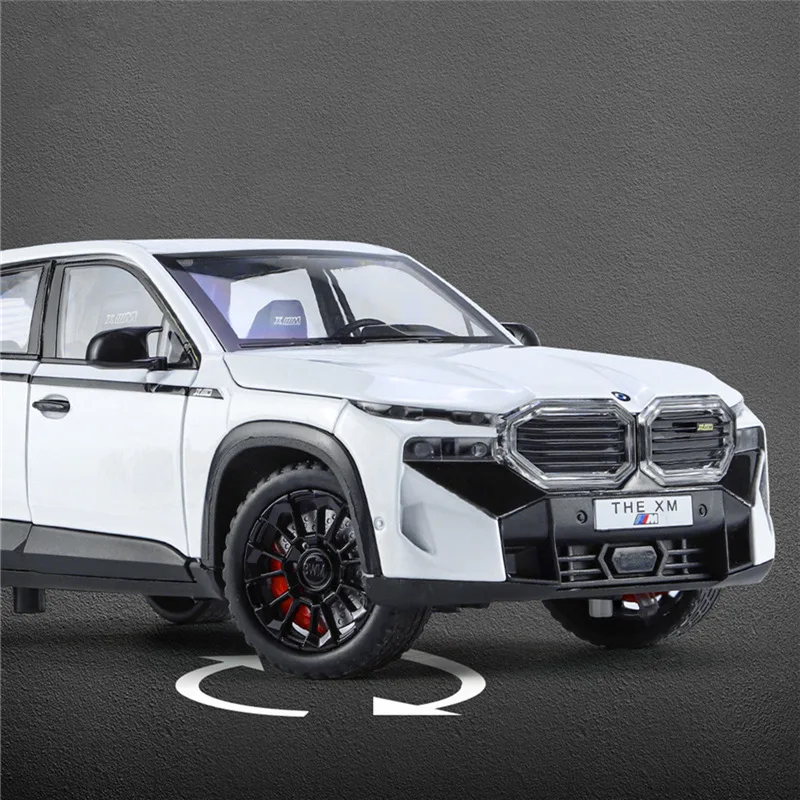 1:24 BMW XM SUV Alloy Sports Car Model Diecasts Metal Racing Car Model High Simulation Sound and Light Collection Kids Toys Gift