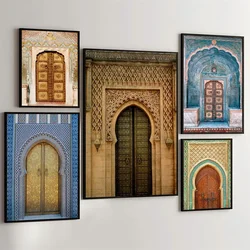 1PC Morocco Door Arabic Poster Movie Sticky Posters Retro Kraft Paper Sticker DIY Room Bar Cafe Aesthetic Art Wall Painting