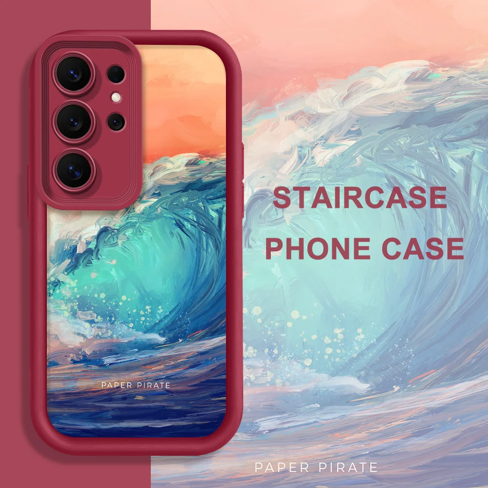 Magic Waves Phone Case For Samsung Galaxy S26 S25 S24 S23 S22 S21 S20 FE Plus Ultra 5G Staircase Soft Cover