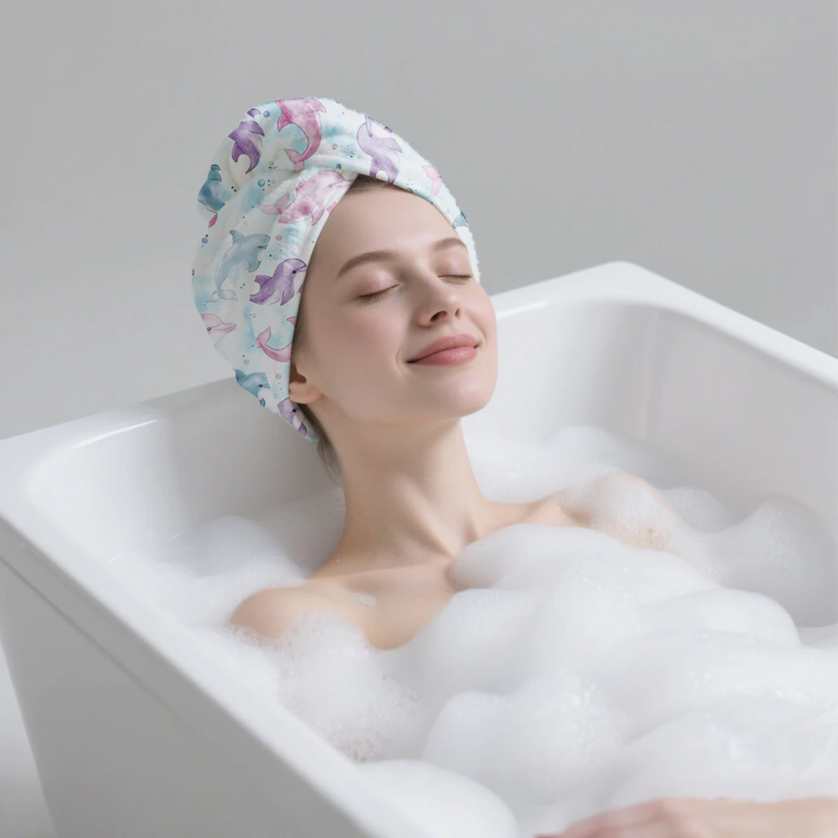 

Elinfant 1PC Microfibre Quick Drying Shower Cap Bathroom Accessories Absorbent Bath Hat Thickened Reusable Shower Cap