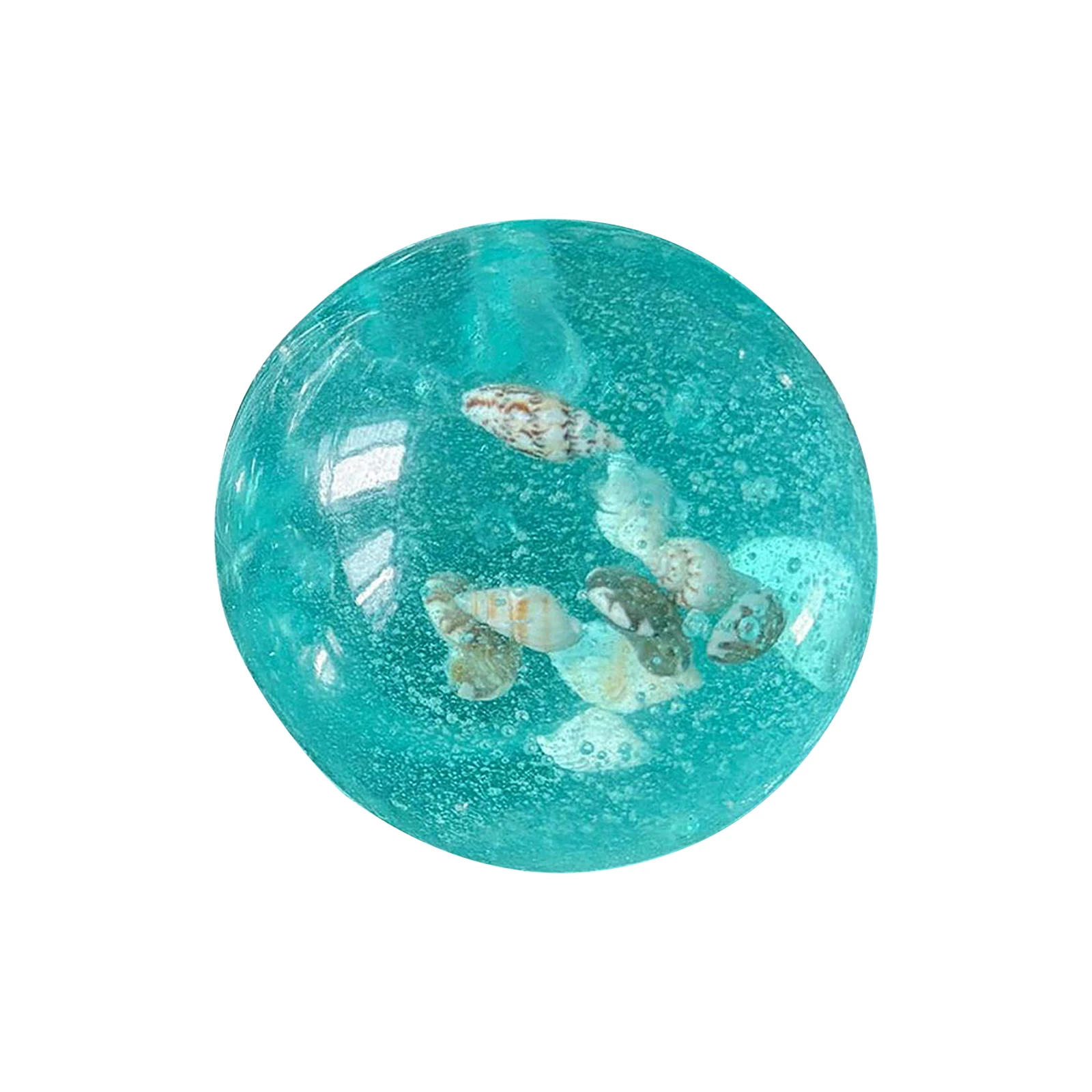 Cute Seashell Embedded Squeeze Toy Teal Transparent Squishy Stress Relief Anxiety Relief Fidget Toy Gift Decor Sensory Toy