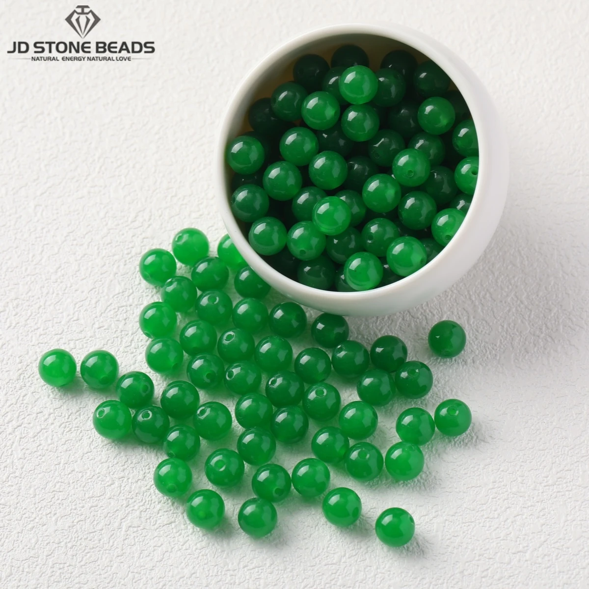 

10 Pcs/lot High Imitation Green Chalcedony Bead Round Loose Spacer Bead for Jewelry Making DIY Bracelet Necklace Accessory