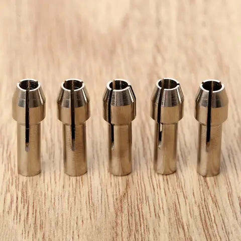 5Pcs/lot 1/8"(3.2mm) Clamping Diameter Mini Drill Brass Collet Chuck for Dremel Rotary Tool Power Tool Accessories Silver