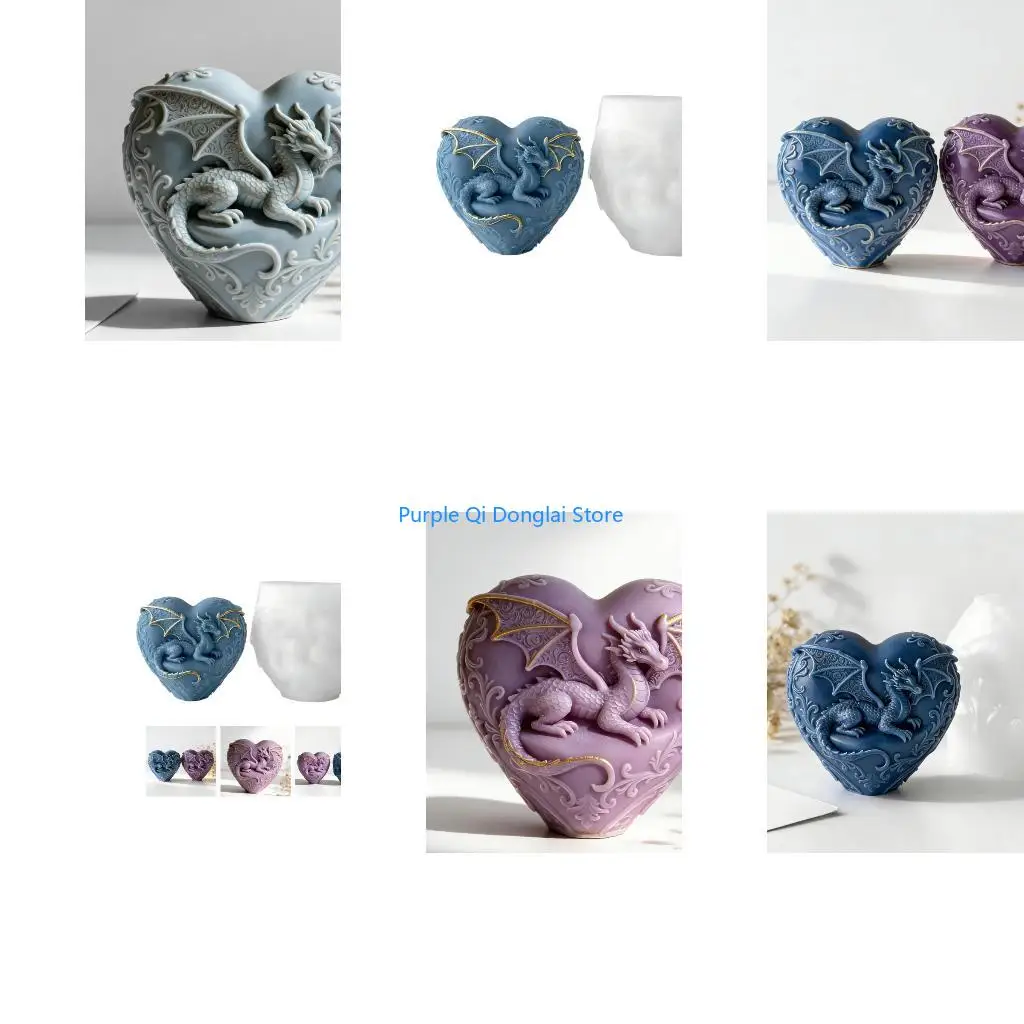 L21E Unique Heart Flying Dragon Design Sculpture Molds Perfect for Special Occasions
