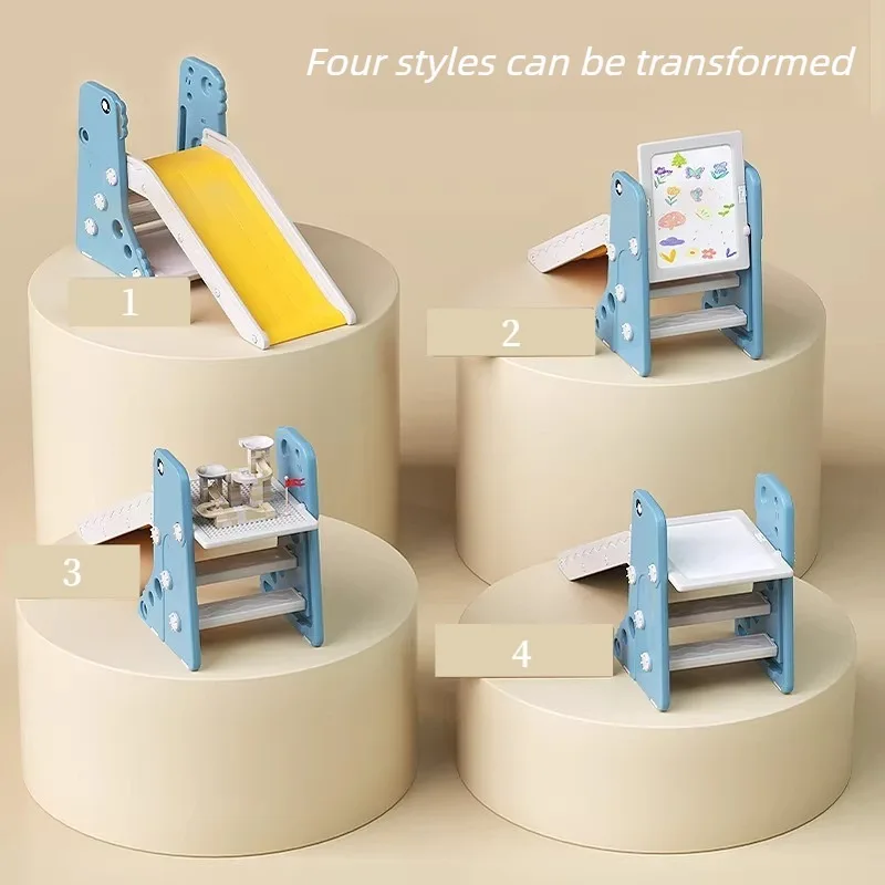 Foldable Kids Slide MultiFunction Toddler Playground Slide Children Safe Stable Climber Slides Table Sports Toys Birthday Gift