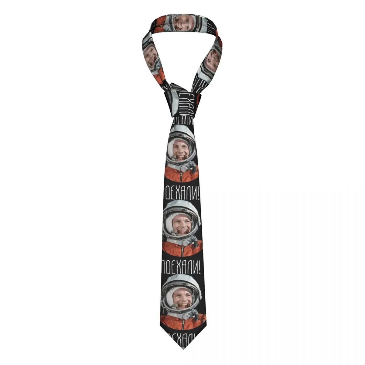 

USSR Astronaut Yuri Gagarin Neckties Men Women Polyester 8 cm Soviet Union Neck Ties Mens Wide Suits Accessories Gravatas Gift