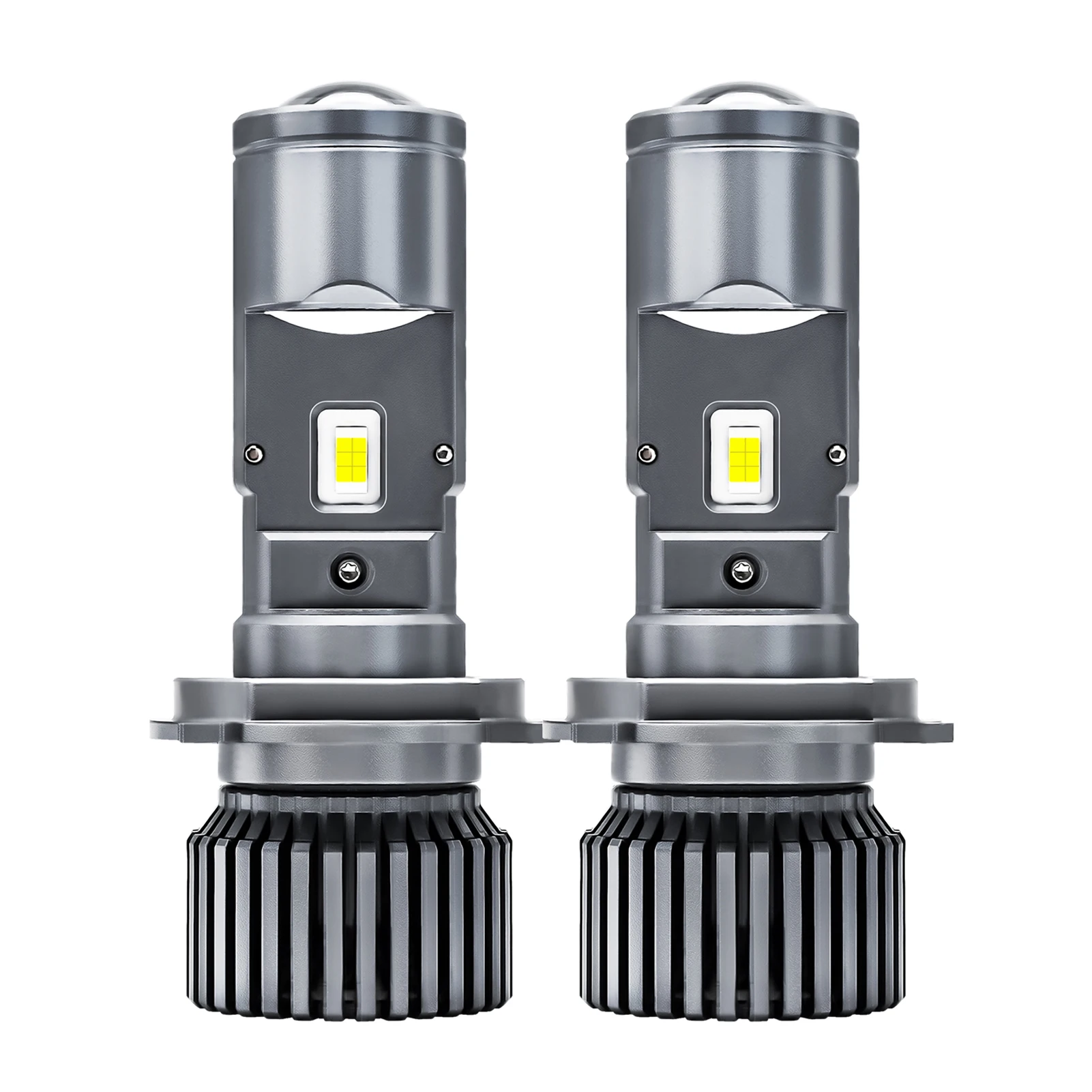 

H4 LED Headlight Bulbs, 25000LM 90W 6000K White Light IP68 Waterproof Grey Dual-Lens Conversion Kit with 6 CSP-LED Chips 10-32V