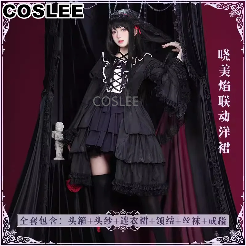 

COSLEE Anime Puella Magi Madoka Magica Akemi Homura Cosplay Costume Lovely Lolita Dress Uniform Halloween Party Outfit Women New