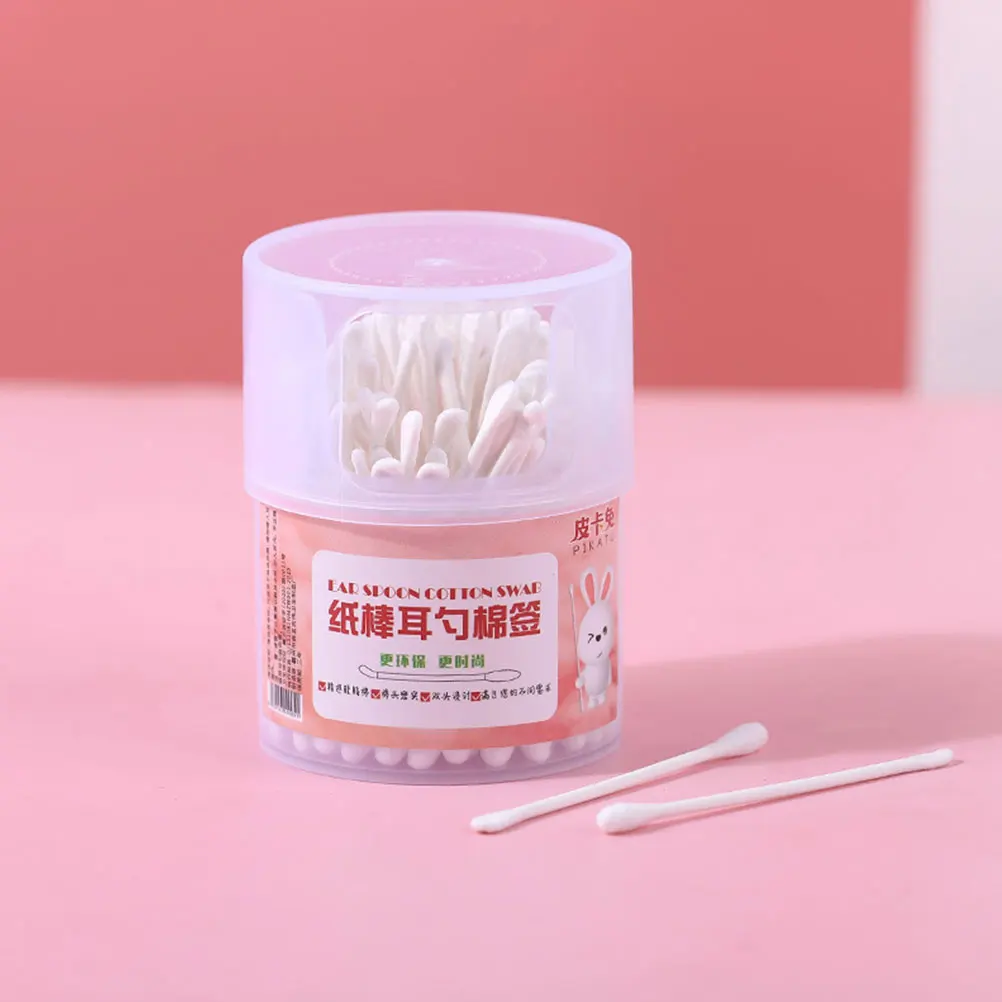 

4 Boxes Double Tipped Cotton Swabs Ear Spoon for Adults Kids Ear Care Makeup Removal Wound Care Cleaning Tools Buds