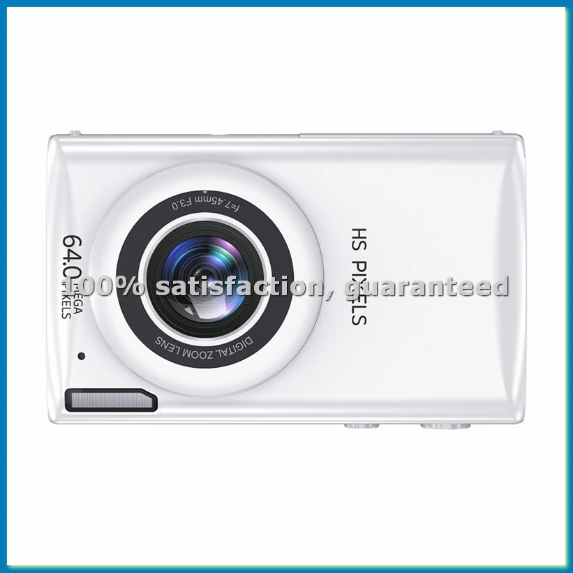 4K Digital Cameras for Photography 64MP Autofocus Anti-Shake Vlog Video Camera 18X Digital Zoom Compact Cameras White-A51M