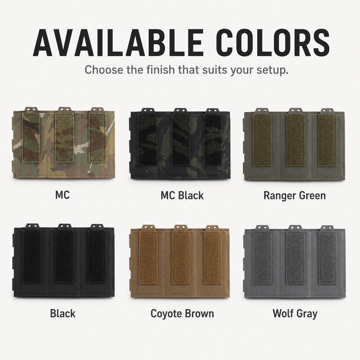 Tactical SP Triple Magazine Pouch Front Panel Expansion Bag with Hook and Loop for Plate Carrier Chest Rig Airsoft Training Gear