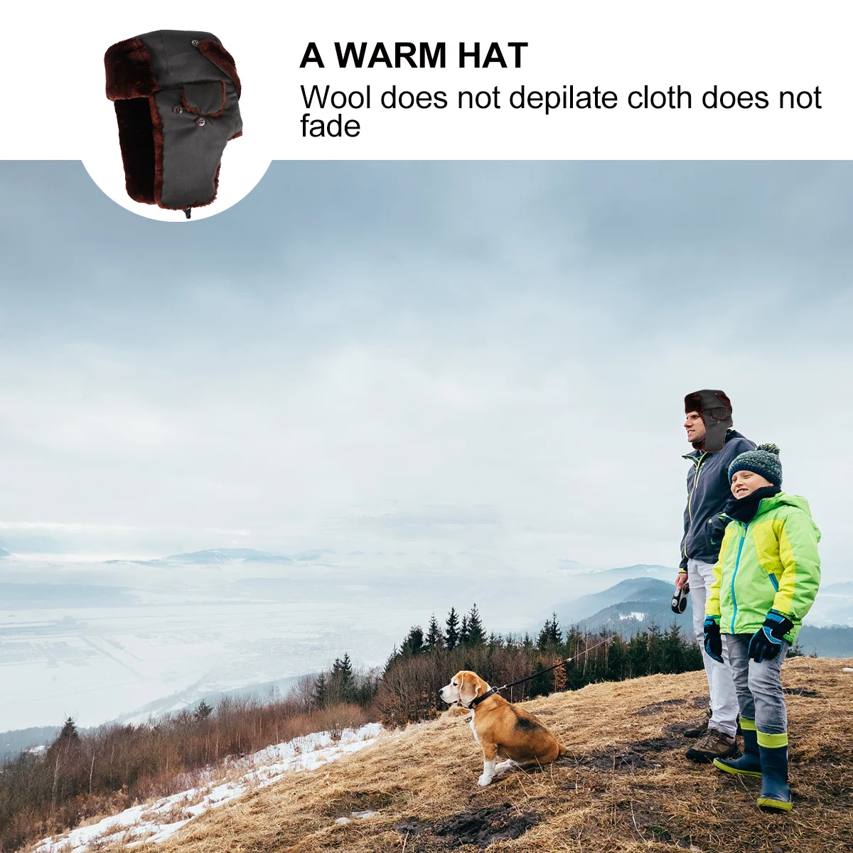 

1Pcs Ear Flap Hat Thick Cotton Material Keep Warm Fashionable Suitable Most Head Circumference Windproof Hat Pilot Trapper