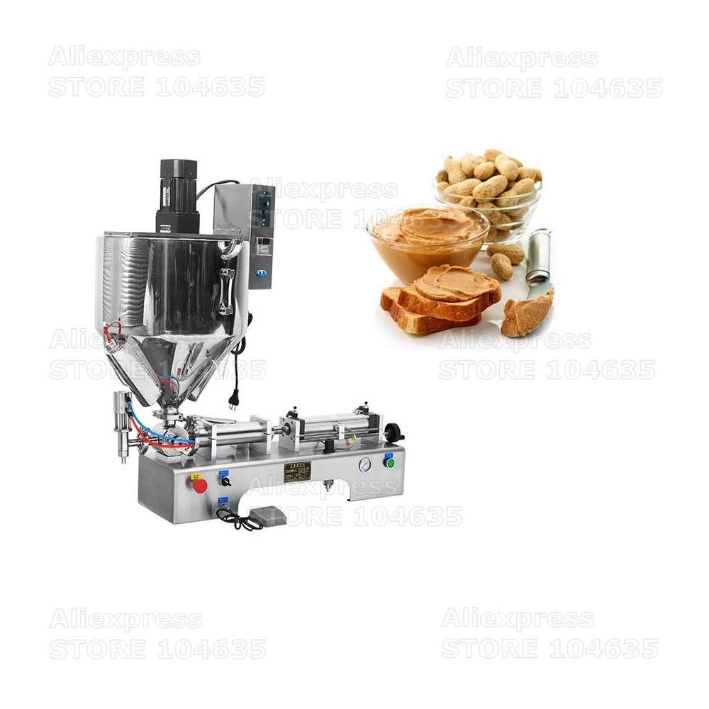 Automatic Heating Stirring Mixing Piston Cream Filling Machine Paste Liquid Fill Packing Machine Pneumatic Bottle Filler Machine