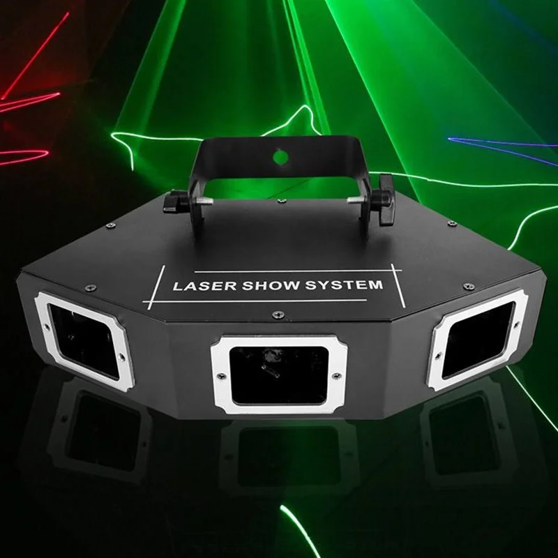 3 Holes RGB Full Color Laser Light Disco Party Light dmx512 Laser effect light Wedding bar Club Concert Stage light Event Show