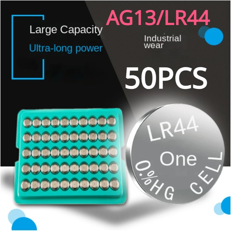 الأصلي 50 قطعة AG13 1.55 فولت الساعات خلية عملة البطارية LR44 بطارية 357 SR44 القلوية زر البطارية AG13 لمشاهدة رونيك عن بعد