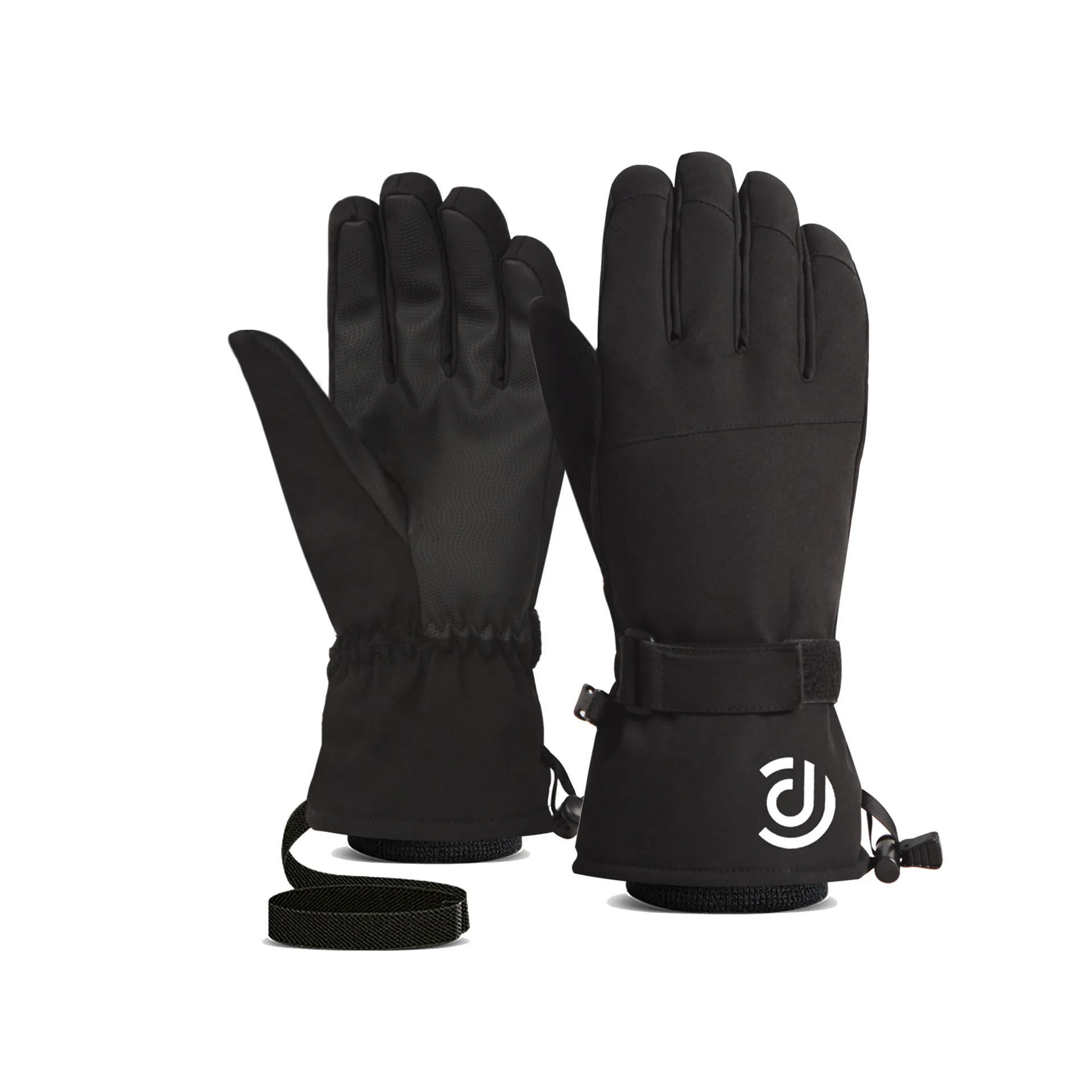 Ski Gloves Men And Women Winter White Warm Riding Ski Sports Touch Screen Five-finger Outdoor Cotton Gloves