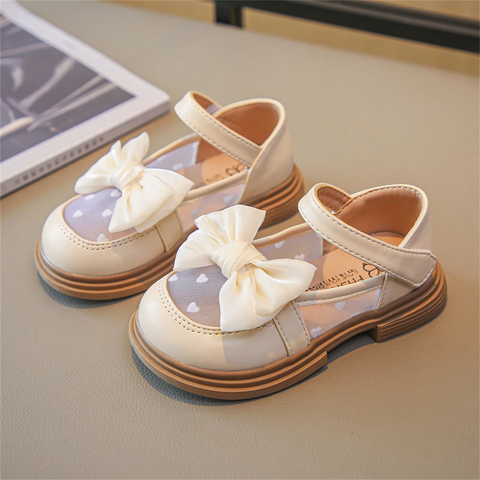 أحذية المشي للفتيات الصغيرات أحذية الأميرة الناعمة من الأسفل صنادل ربيع الخريف بفيونكة مستديرة من الأمام فستان الأميرة أحذية مضادة للانزلاق #2