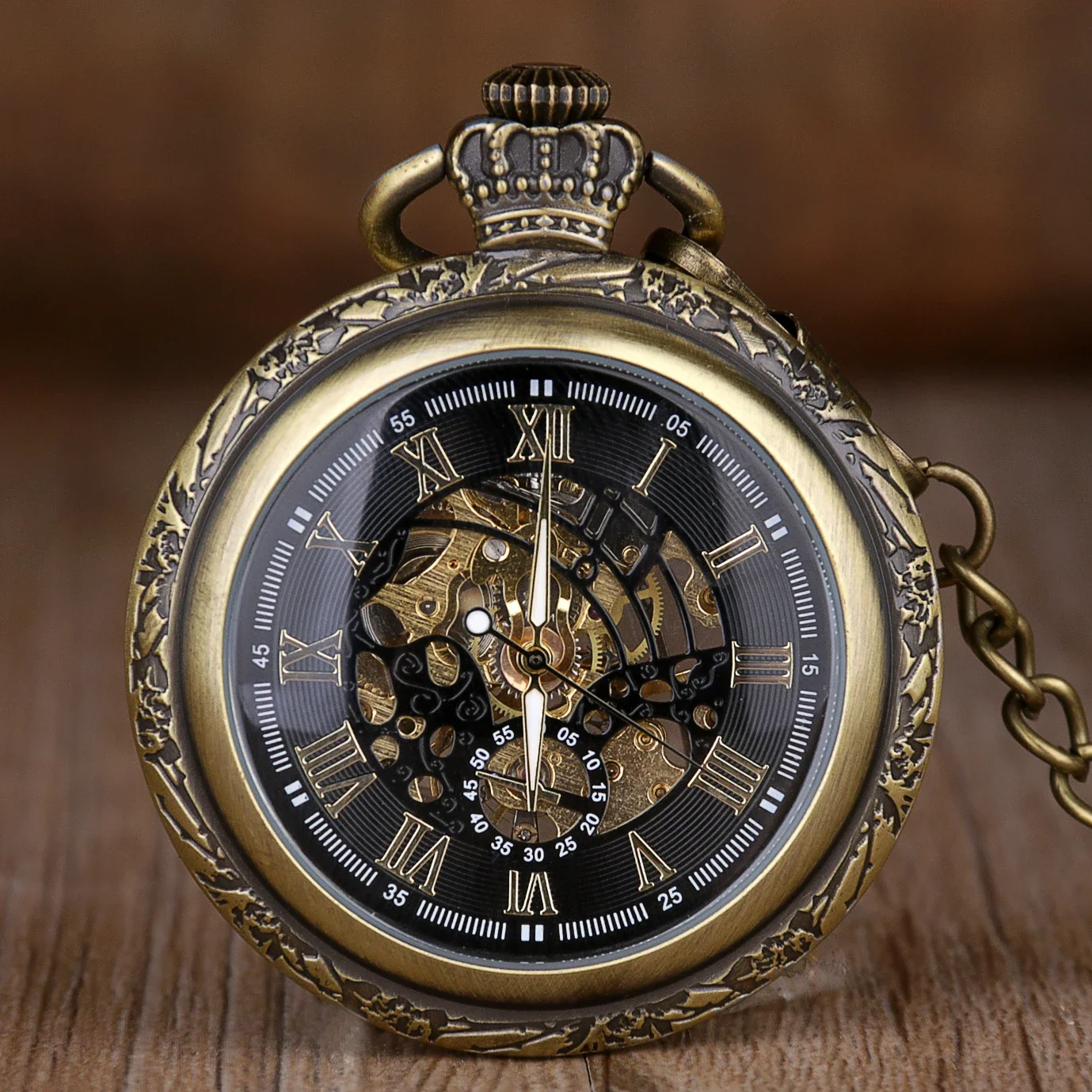 

Antique Vintage Mechanical Pocket Watch Roman Numerals Steampunk Chain Pendant Gift reloj bolsillo digital