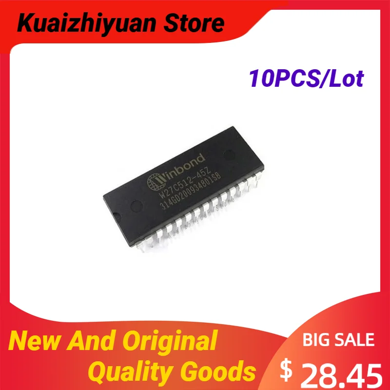 10PCS/Lot New And Original W27C512-45Z W27C512-45 W27C512 Memory Chips DIP28 Electronic Components Quality Goods