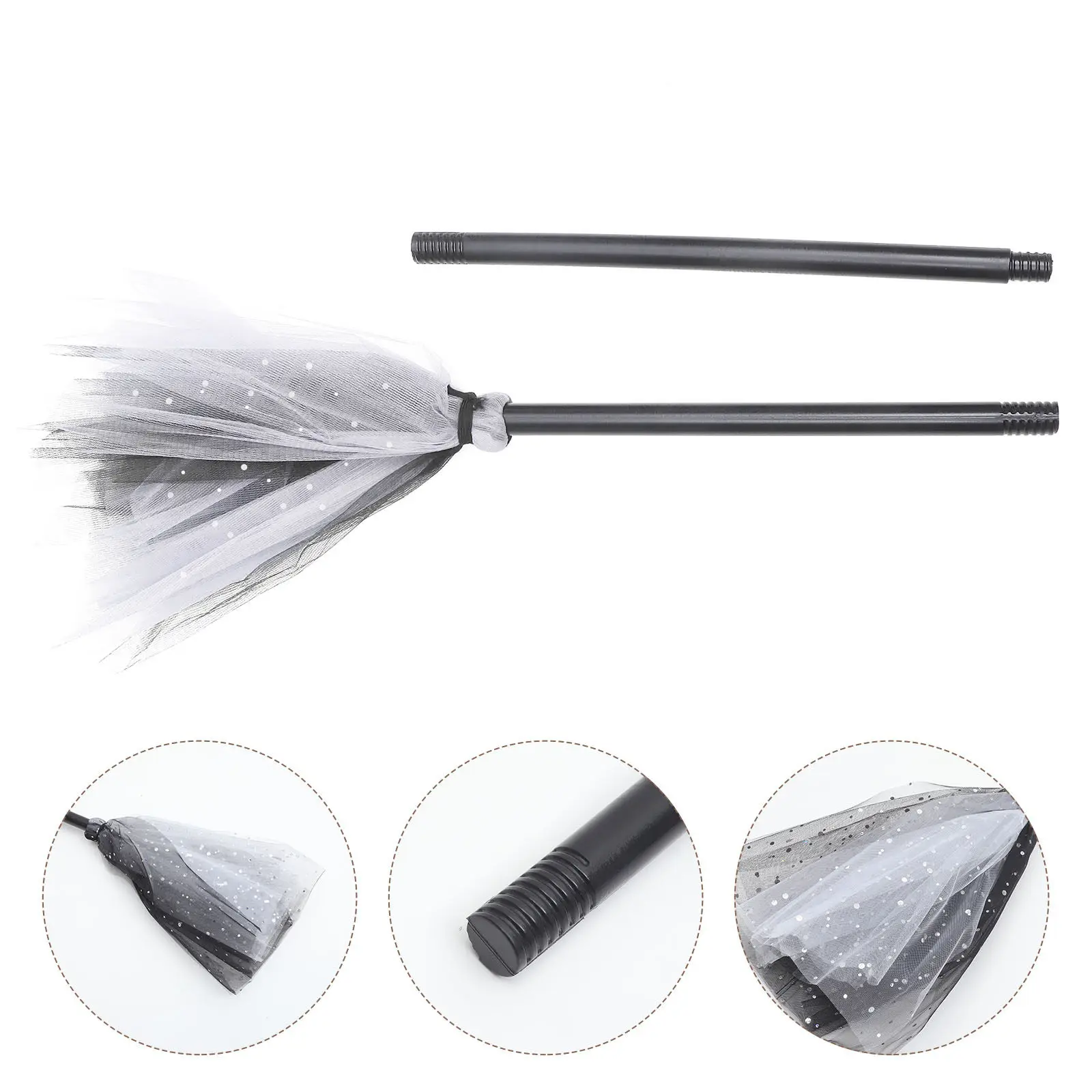 

Креативное украшение в виде ведьминой метлы для декораций на Хэллоуин с реалистичным дизайном, идеально подходит для косплей-вечеринок и мероприятий в стиле волшебников.