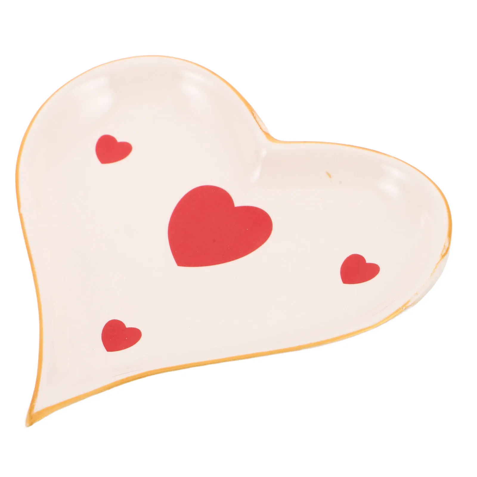 Bandeja de Joyería en Forma de Corazón, Porta Anillos de Cerámica para Tocador, Organizador de Pulseras, Pendientes y Collares, Plato de Porcelana