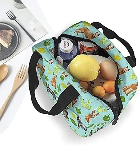 Lunch Bag Australian Cattle Dog Blue And Red Heelers Cactus Blue Tint Lunch Box Insulated Bag Tote Bag For Men/Women Work Travel