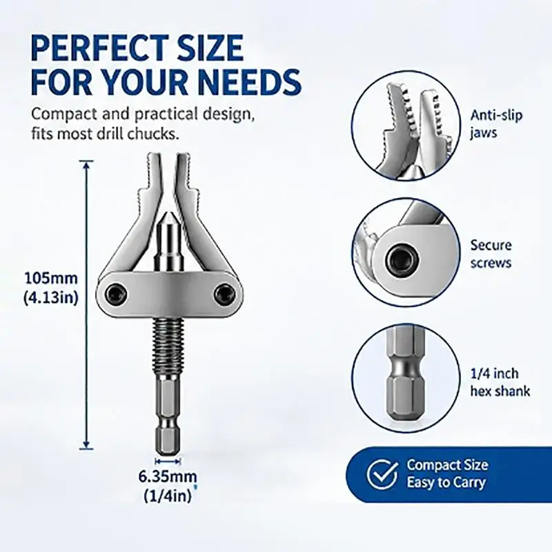 Universal Broken Pipe Extractor Broken Thread Puller Hex Shank Drill Powered Remover Tool for PPR PVC MPP Faucet Pipe Repair Kit