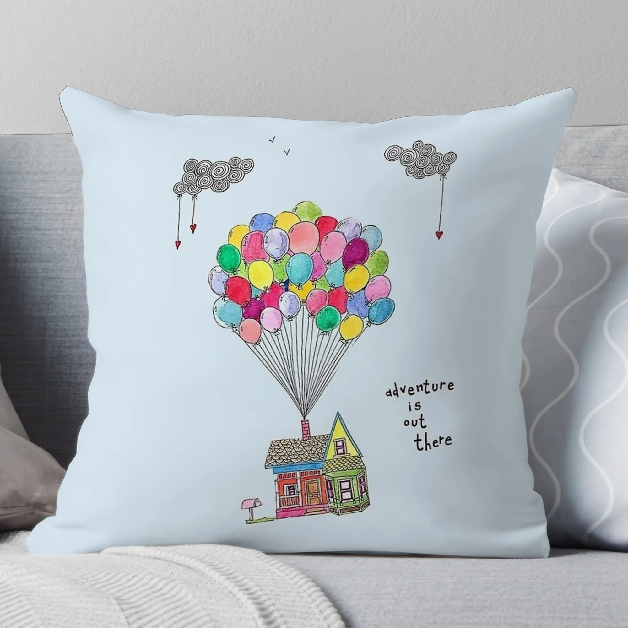 Up, Adventure Is Out There, Travel Throw Pillow Covers, for Game Room, Bar Decorate Pillowcase, Winter and Spring Home Decor Products, Soft and Colorfast, No Pillow Insert, Valentine's Day Gifts, Cushion Cover