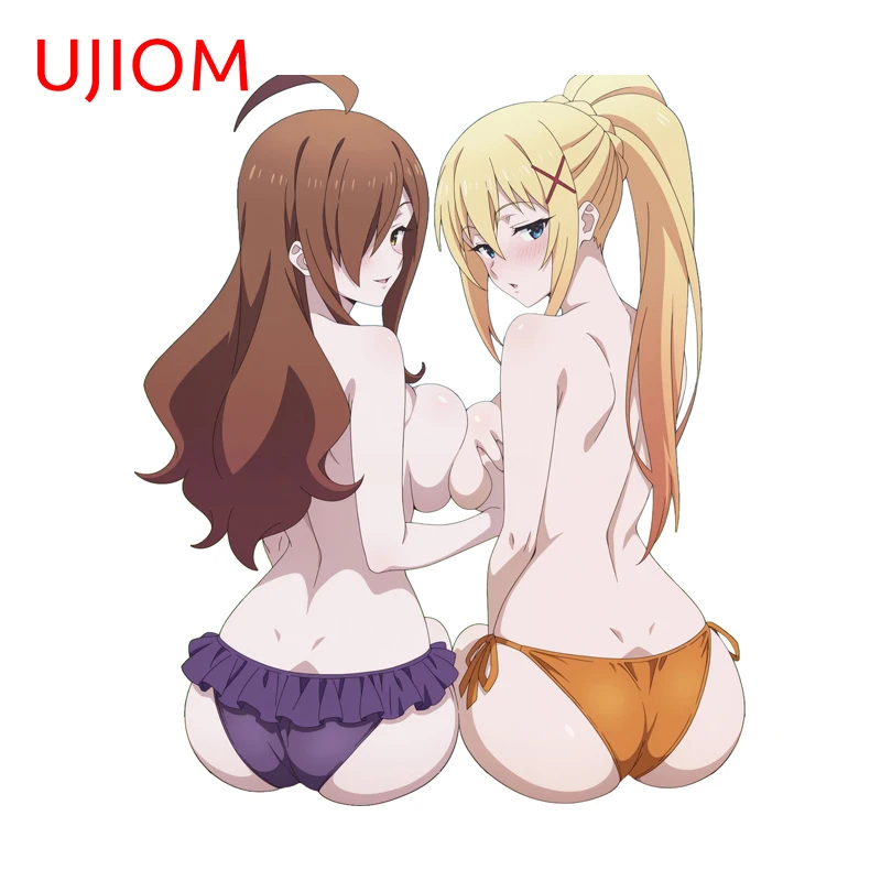 UJIOM Alluring Attractive Double Bikini Wall Sticker Darkness Wiz Trendy Occlusion Scratch Decal High Quality DIY Decoration