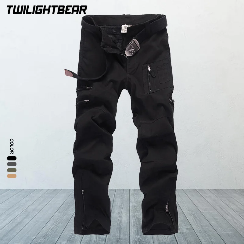 High Quality Men's Cargo Pants Multiple Pockets Tactical Pants Overalls Pure Cotton Casual Pant Men Army Trousers 27-38 AF01