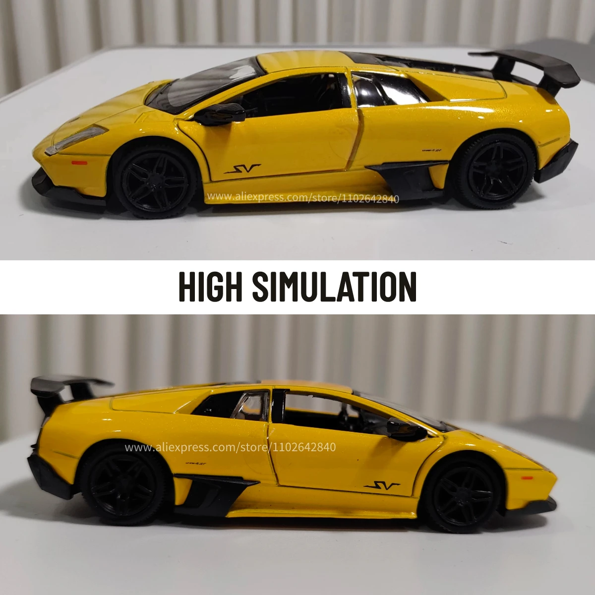 1/36 Lamborghini Murcielago Car Model Replica, Scale Metal Miniature Art Vehicle Interior Decor Diecast Xmas Gift Kid Boy Toy